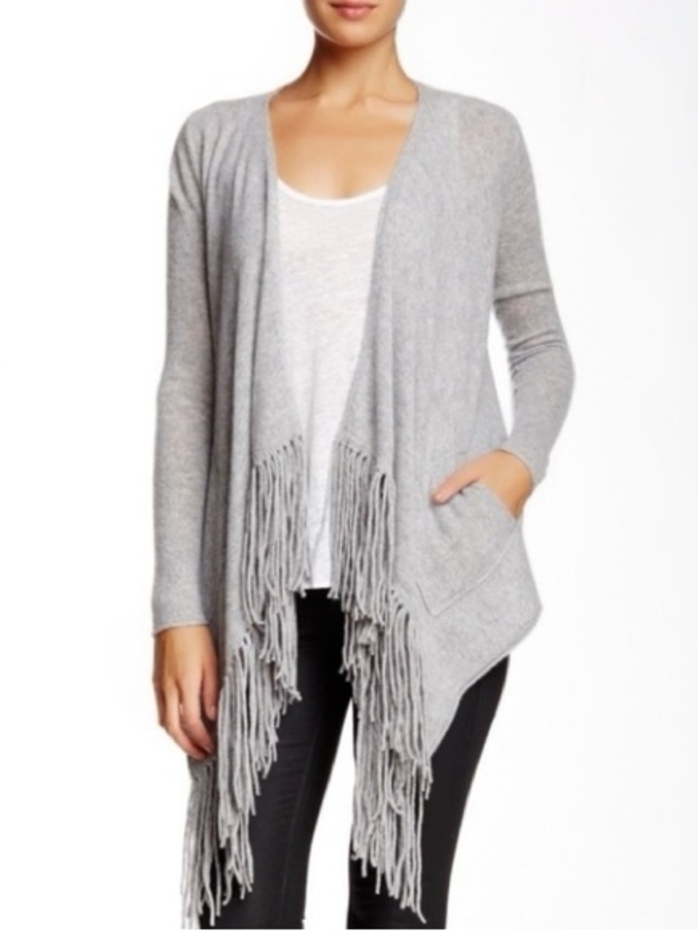 360 Cashmere Dominique Fringe Cashmere Cardigan